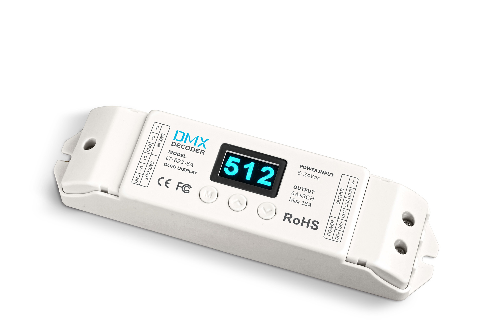 3 Channel CV DMX Decoder 5-24VDC